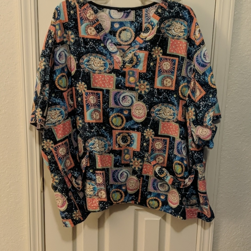 Tafford Plus Size Scrub Set Size 5X Moon Stars